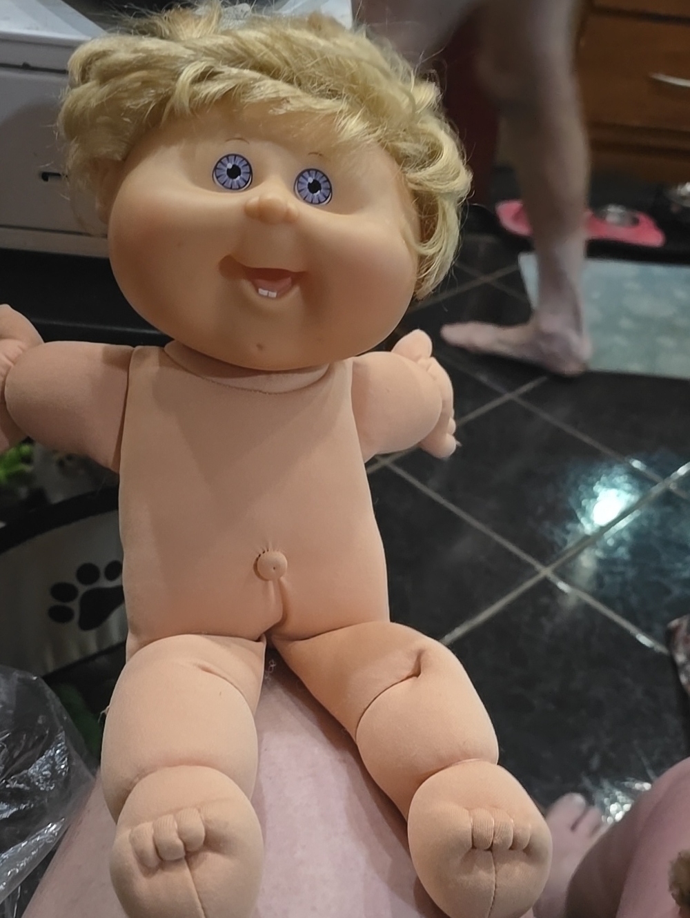 CABBAGE PATCH             Plush Baby Doll - Blonde Hair, Peach Skin